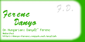 ferenc danyo business card